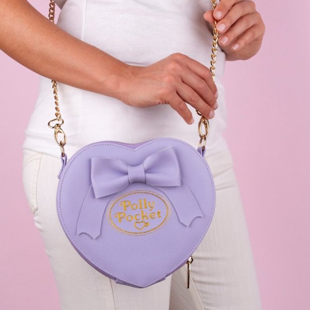 Polly Pocket Lavender Bow Heart Bag